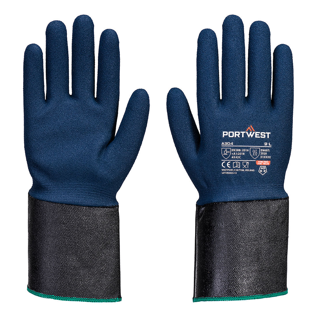A304 - Guanto Grip C13 in schiuma di nitrile con polsino esteso