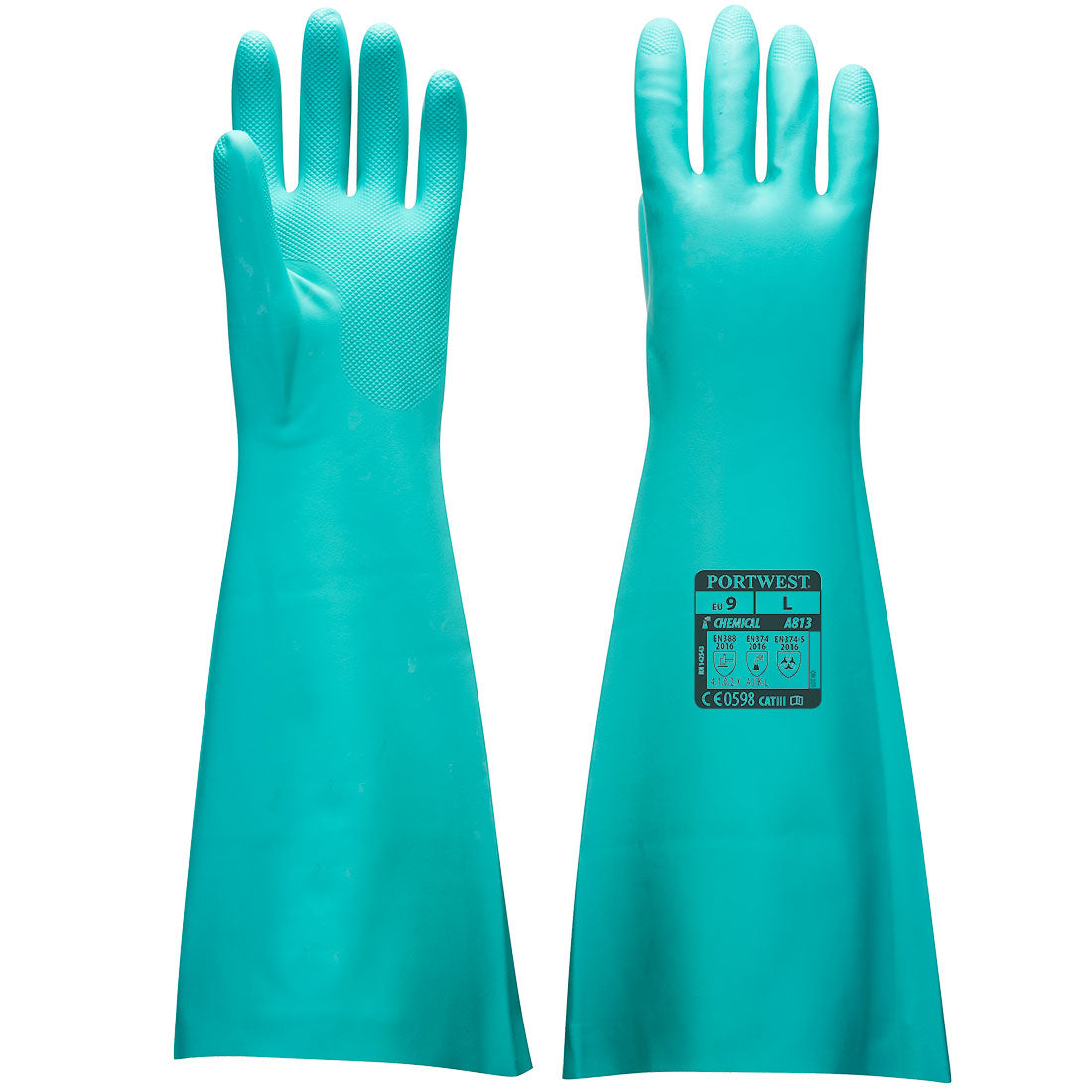 A813 - Guanti protezione in nitrile lunghezza extra