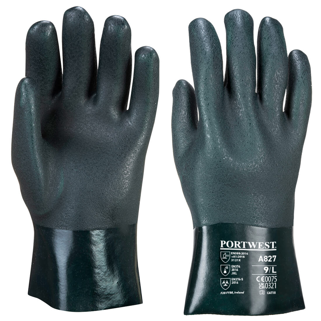 A827 - Guanto PVC a doppia armatura 27cm