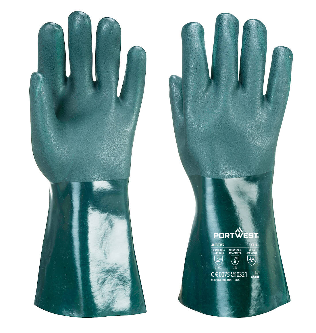 A835 - Guanto PVC a doppia armatura 35cm