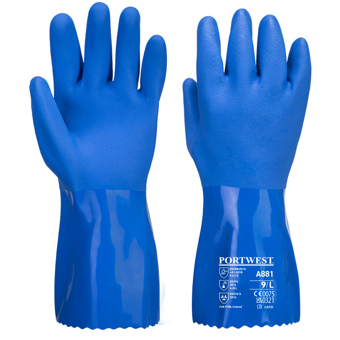 A881 - Guanto di protezione in PVC ultra-marine