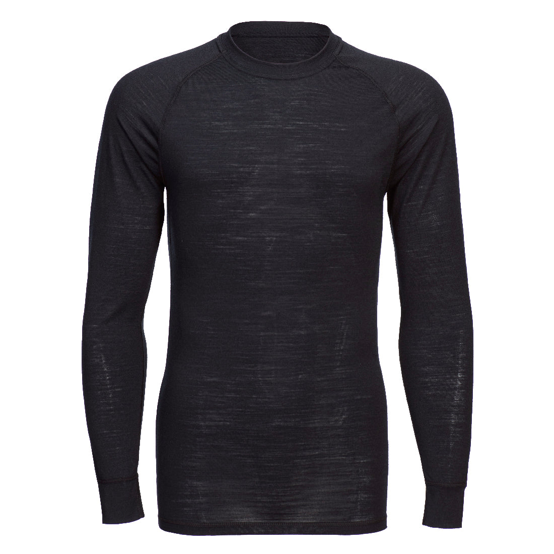 B183 - T-shirt girocollo a maniche lunghe in lana merino