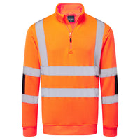 B314 - Felpa in maglia ad alta visibilità mezza zip