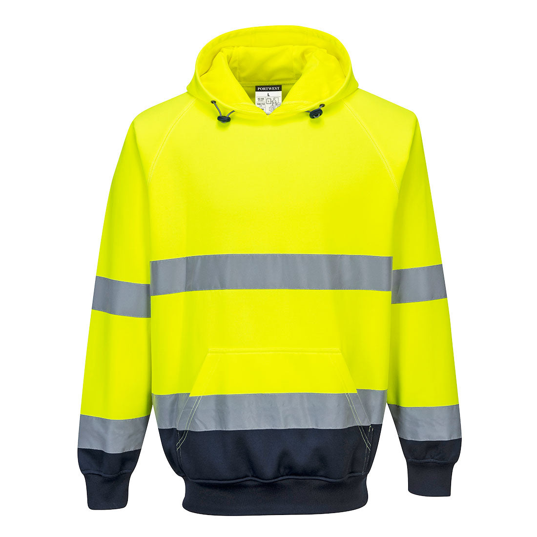 B316 - Felpa Bicolore con cappuccio Hi-Vis