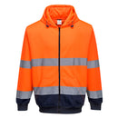 B317 - Felpa Bicolore con cappuccio e zip intera Hi-Vis