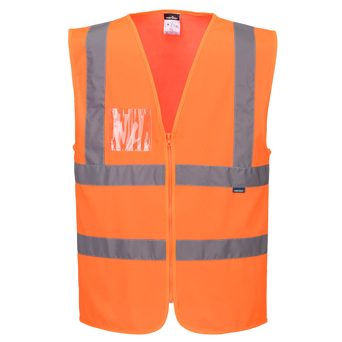 C371 - Gilet i-Vis bande orizzontali e verticali con zip