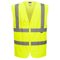 C371 - Gilet i-Vis bande orizzontali e verticali con zip