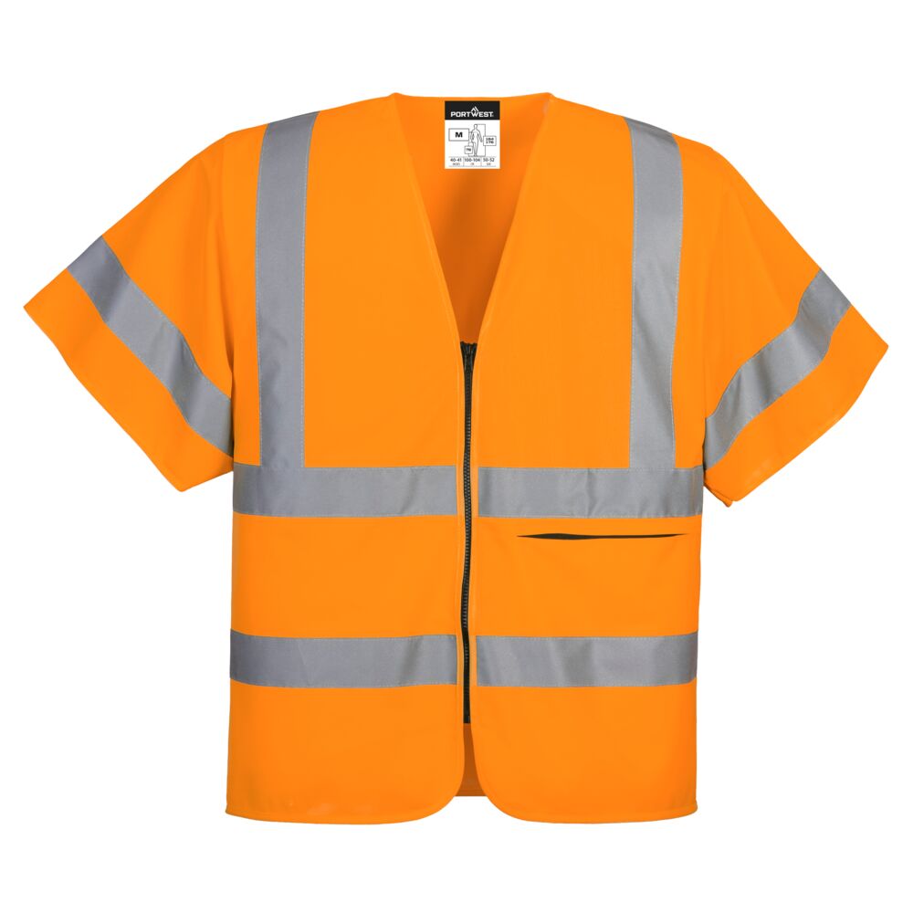 C372 - Gilet mezza manica con chiusura zip