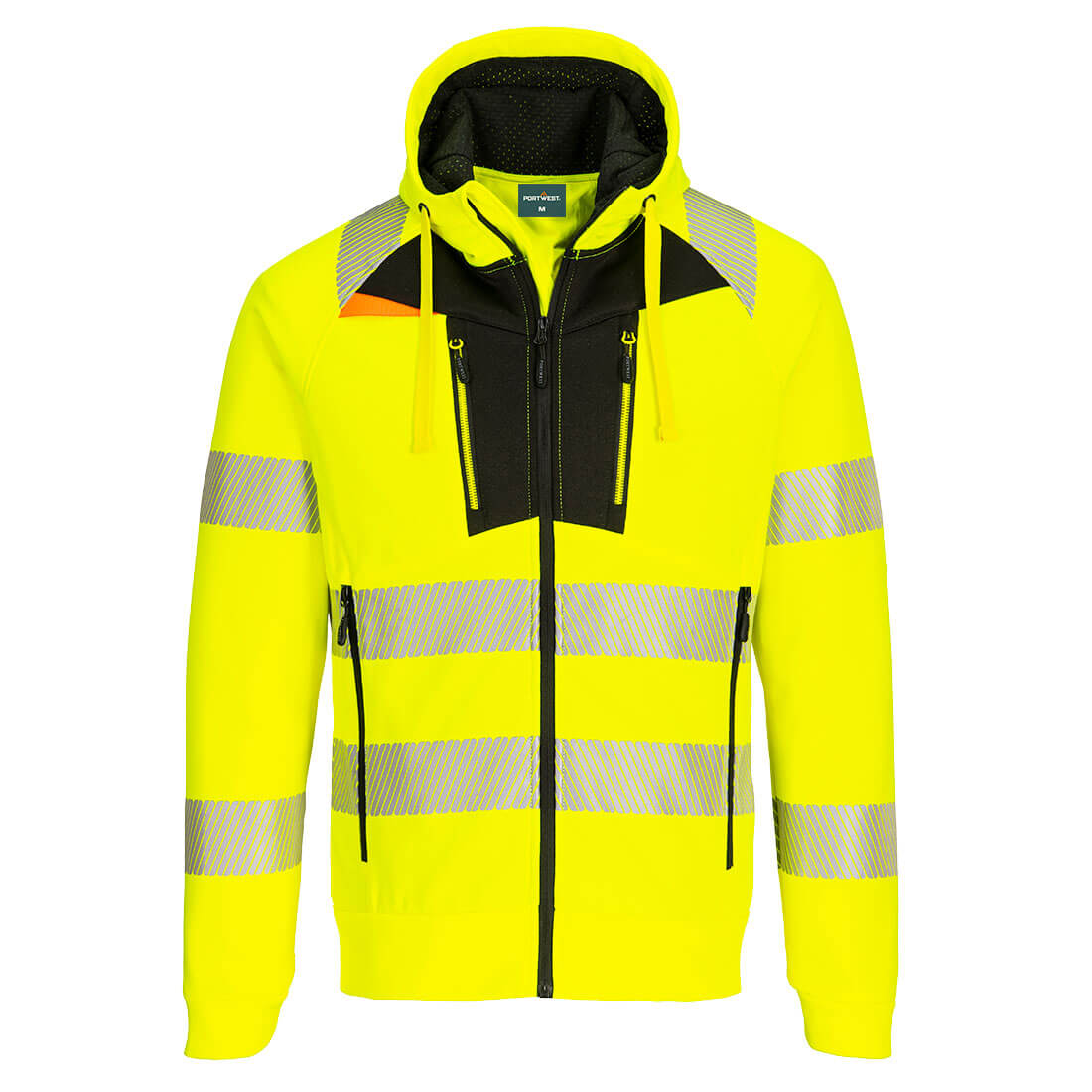 DX484 - Felpa con zip DX4 Hi-Vis con cappuccio