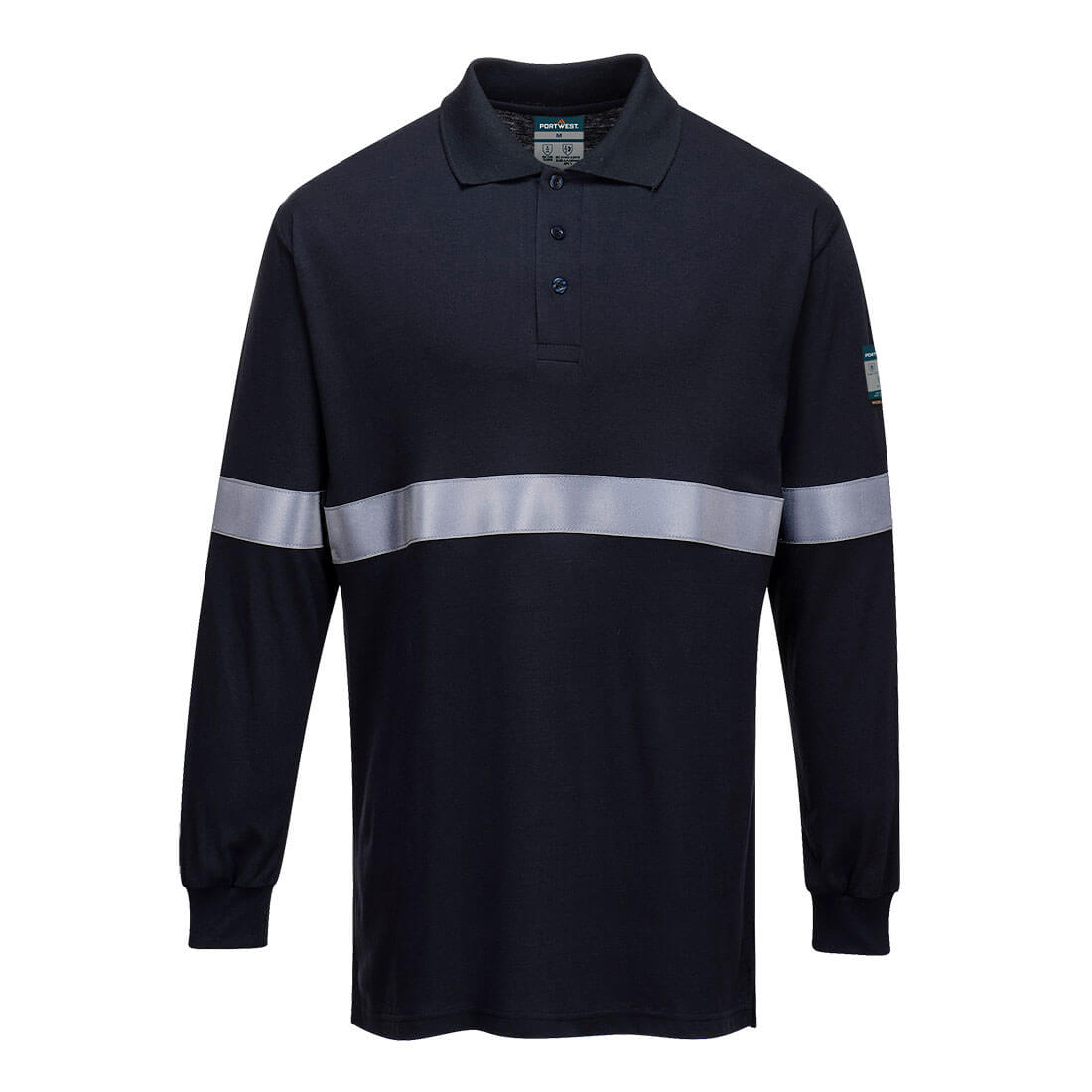 FR03 - Polo FR Modaflame antistatica con banda riflettente