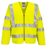 FR616 - Gilet con zip a maniche lunghe Bizflame Hi-Vis FR