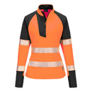 T173 - Felpa da donna con zip 1/4 PW3 Hi-Vis