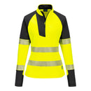 T173 - Felpa da donna con zip 1/4 PW3 Hi-Vis