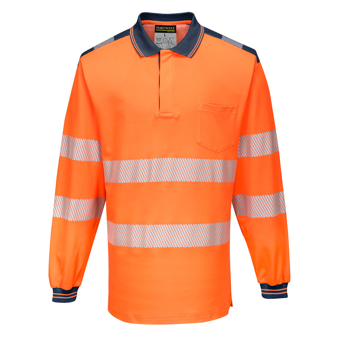 T184 - PW3 Polo manica lunga Hi-Vis